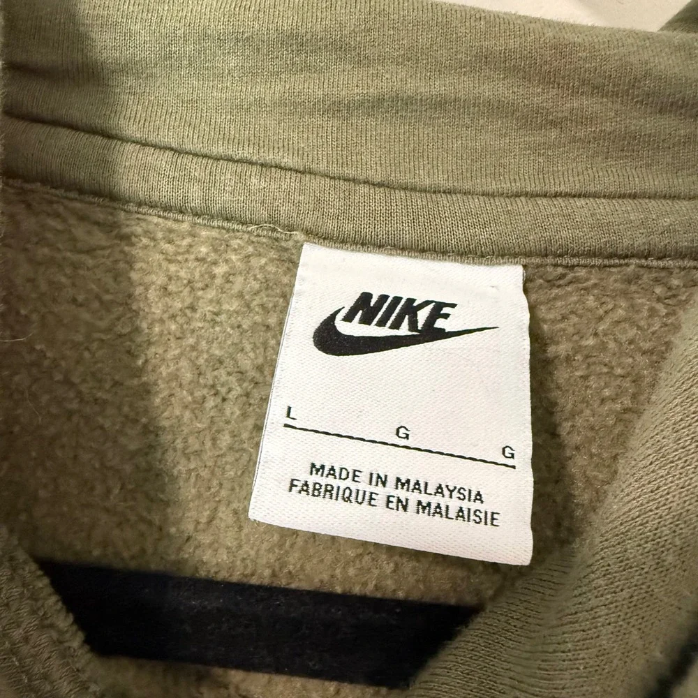 Nike Womens Hoodie Large Olive Green Phoenix Fleece Oversized DQ5860-222